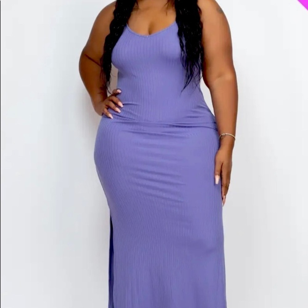 𝅺purple tank top maxi dress, spaghetti strap long sundress, plus size NWT 3X